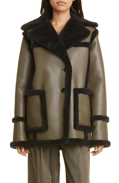 Proenza Schouler Faux Shearling-lined Jacket In Wood/ Black