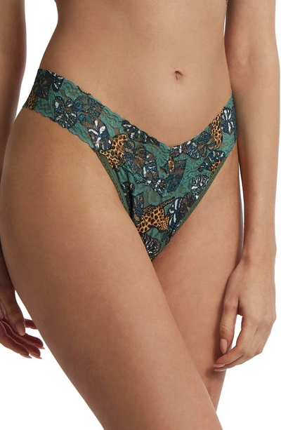 Hanky Panky Original-rise Printed Lace Thong In Prowling
