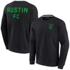 FANATICS SIGNATURE UNISEX FANATICS SIGNATURE BLACK AUSTIN FC SUPER SOFT PULLOVER CREW SWEATSHIRT