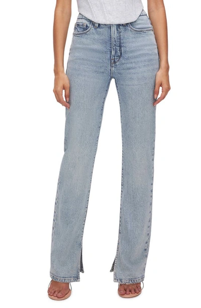 Good American Good Boy High Rise Straight Jeans In Indigo541 In Blue
