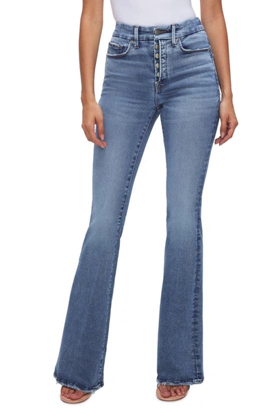Good American Good Flare High-rise Trouser Jeans In Blue