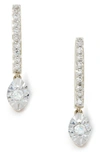 MONICA VINADER 14K GOLD DIAMOND MARQUISE DROP EARRINGS