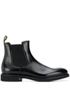 Doucal's Polished Leather Ankle Boots With Elastic Side Panels In Black