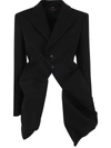 Comme Des Garçons Comme Des Garcons 's Ruffle Draped Checked Sheer Blazer Jacket In Black