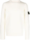 Stone Island Regular-fit Crewneck Sweatshirt With Ribbed Inserts In Yellow