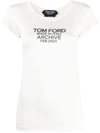 Tom Ford Chalk-colored Silk Jersey Fabric T-shirt In Nude &amp; Neutrals