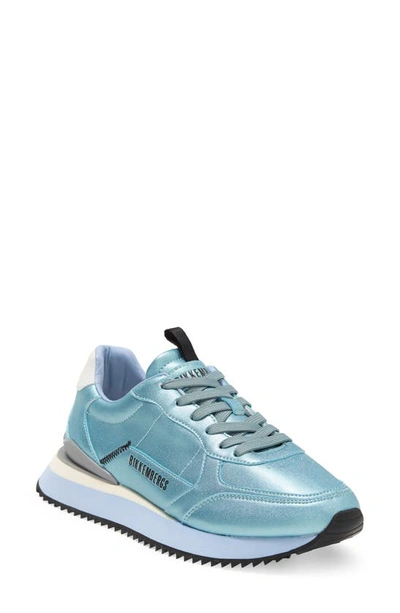 Bikkembergs Woman Sneakers Sky Blue Size 10 Textile Fibers