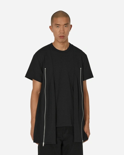 Comme Des Garçons Homme Deux Decorative-zip Detailing Round-neck T-shirt In Black
