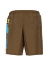 Versace La Colonna Swim Shorts In Brown