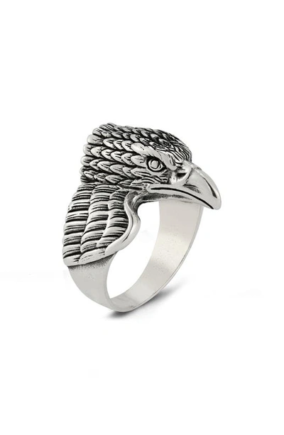 YIELD OF MEN STERLING SILVER OXIDIZED HALF EAGLE RING