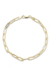 Yield Of Men Silver 3mm Paperclip Chain Bracelet In Gold