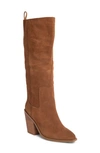 Steve Madden Seven Knee High Boot In Cognac Suede