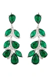 Eye Candy Los Angeles Julie Cubic Zirconia Drop Earrings In Green
