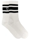 Gucci Round Interlocking G Cotton Socks In White/black