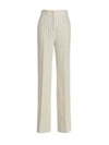 Max Mara Embroidered Linen Popoli Pant In White