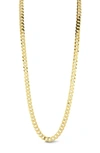 YIELD OF MEN 18K GOLD PLATED STERLING SILVER 7MM CURB CHAIN NECKLACE