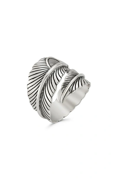 Yield Of Men Feather Ring In Silver