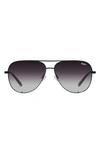 Quay High Key 55mm Polarized Aviator Sunglasses In Black / Fade Polarized