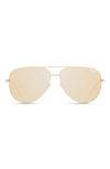 Quay High Key 50mm Micro Aviator Polarized Sunglasses In Gold/ Gold Polarized