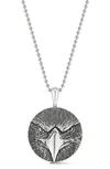 YIELD OF MEN OXIDIZED EAGLE PENDANT NECKLACE