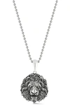 YIELD OF MEN STERLING SILVER OXIDIZED LION PENDANT NECKLACE