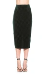 Alexia Admor Jayden Studded Velvet Midi Skirt In Emerald