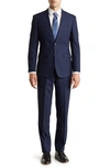 English Laundry Plaid Trim Fit Wool Blend Two-piece Suit In Blue