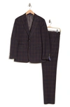 ENGLISH LAUNDRY ENGLISH LAUNDRY PLAID TWO BUTTON PEAK LAPEL SUIT