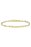 Delmar Polished Paperclip Chain Bracelet In Gold