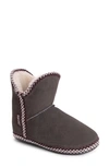 Muk Luks Macee Suede Slipper Bootie With Wool Blend Lining In Frost Grey