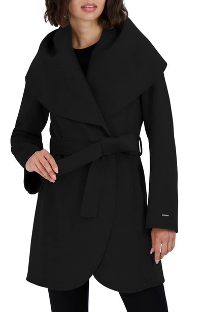 Tahari Marilyn Belted Coat In Black