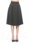 ALEXIA ADMOR THEANA FLARE PLEAT MIDI SKIRT