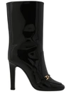 Saint Laurent Camden Patent Leather Boots In Black