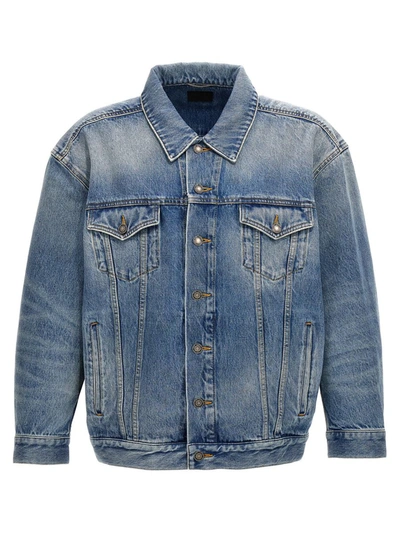 Saint Laurent Men's Oversized Jacket In Denim In Blue