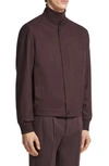 Zegna Oasi Cashmere Elements Bomber Jacket In Dark Burgundy