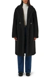 Apparis Mia Hooded Coat In Noir
