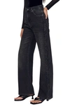 Sandro Starmania High Rise Embellished Jeans In Black