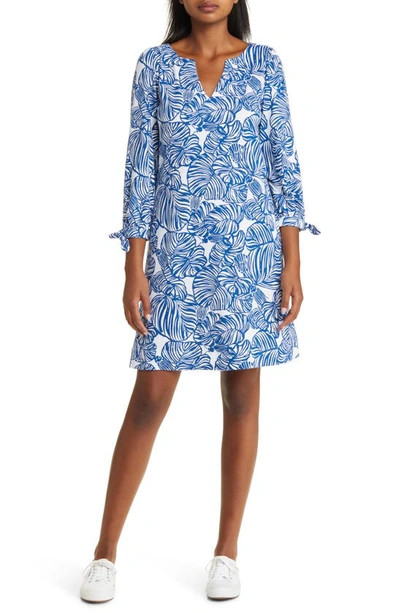 Lilly Pulitzer Cath Dress In Aegean Navy Beach Path