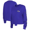 New Era Women's  Purple Baltimore Ravens Thermal Crop Long Sleeve T-shirt In Purple