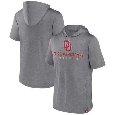 Fanatics Branded Heather Gray Oklahoma Sooners Modern Stack Hoodie T-shirt