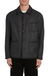 Golden Goose Journey Embroidered Virgin Wool Work Jacket In Melange Dark Grey