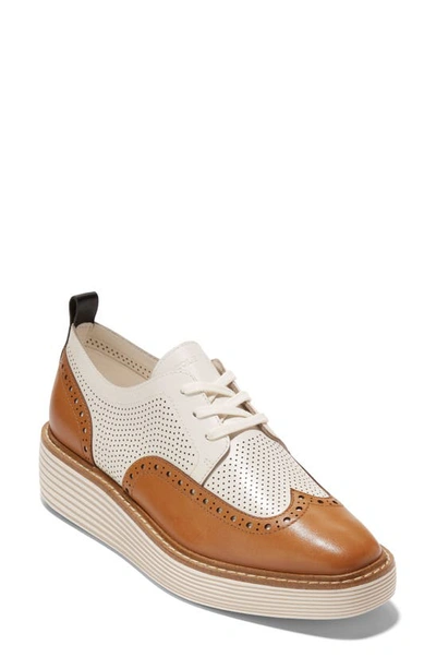 Cole Haan Women's Originalgrand Stitchlite Platform Oxfords In Pecan-ivory