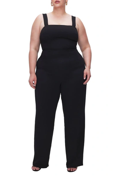 Good American Luxe Suiting Column Jumpsuit In Black001