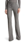 Michael Kors Haylee Stretch Virgin Wool Flare Leg Pants In Charcoal Melange