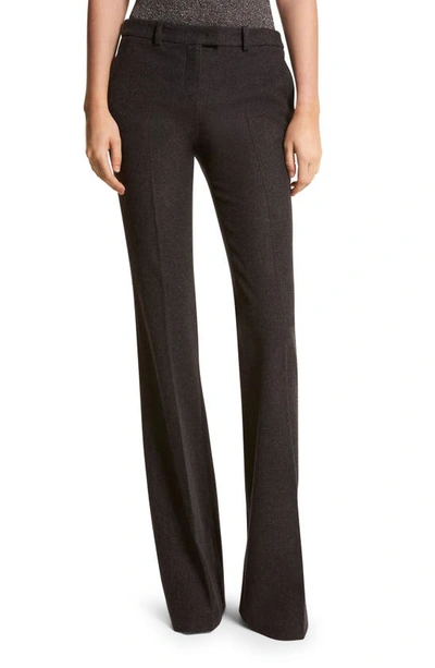 Michael Kors Haylee Stretch Virgin Wool Flare Leg Pants In Banker Melange