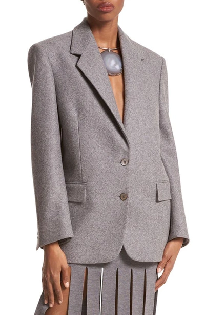 Michael Kors Women's Boyfriend Oversized Wool-blend Blazer In Banker Melange