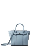 Mulberry Mini Zipped Bayswater Leather Tote In Poplin Blue