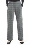 Max Studio Double Knit Wide Leg Pants In Black/ Char Marled Window