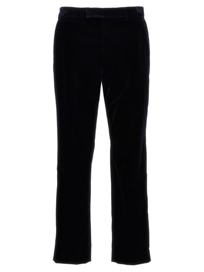 Gucci Men Velvet Pants In Blue