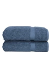 Linum Home Textiles Herringbone Turkish Cotton Bath Towel In Midnight Blue